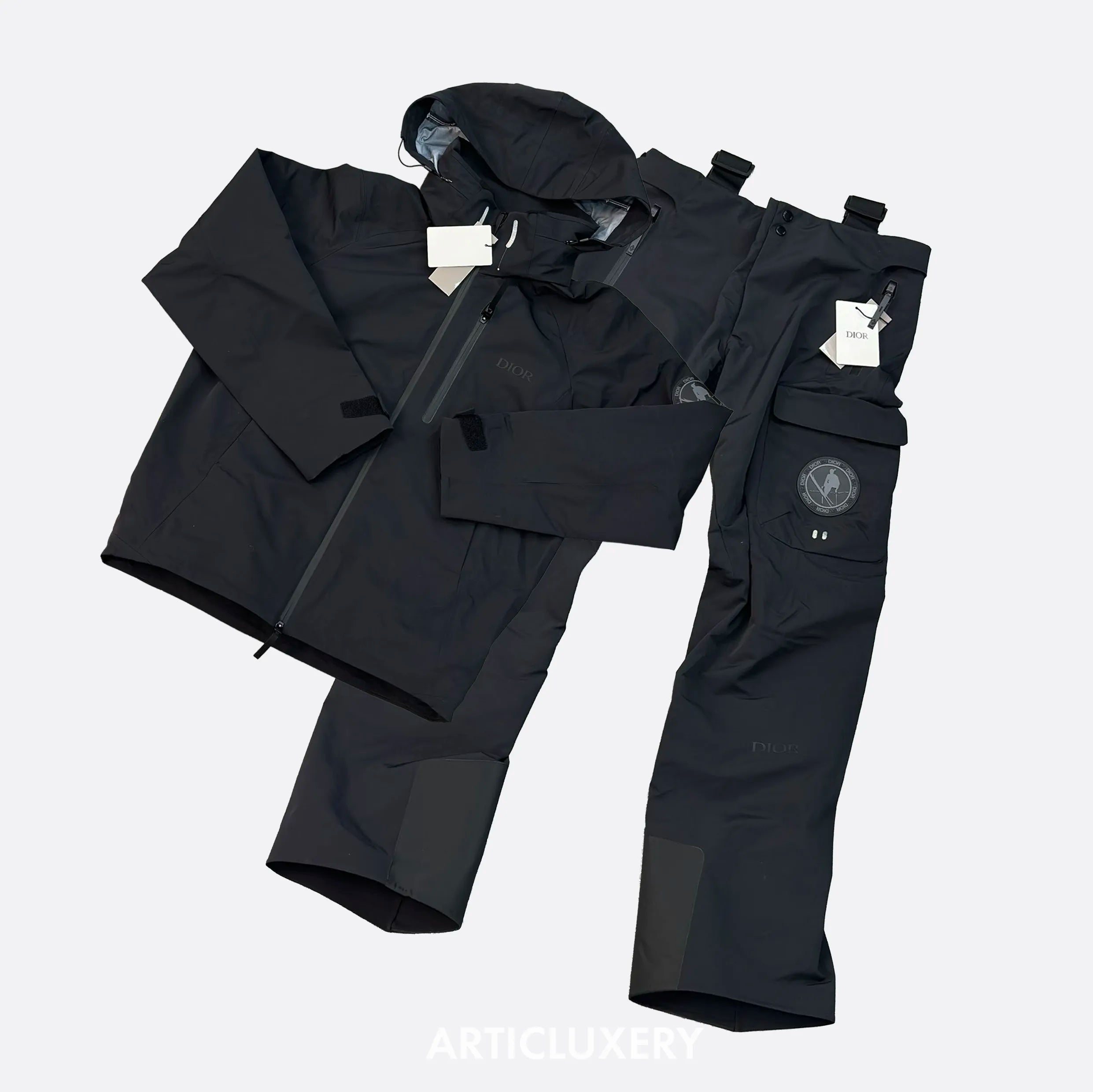 Dior x Descente Black Ski Jacket & Pants Set