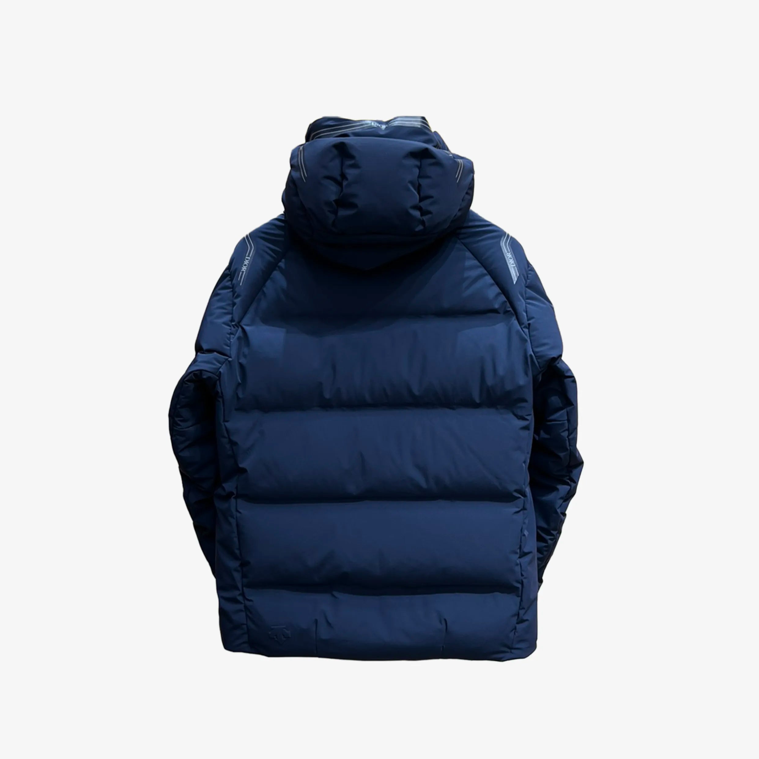 Dior x Descente Hooded Down Jacket - Navy Blue | Articluxery