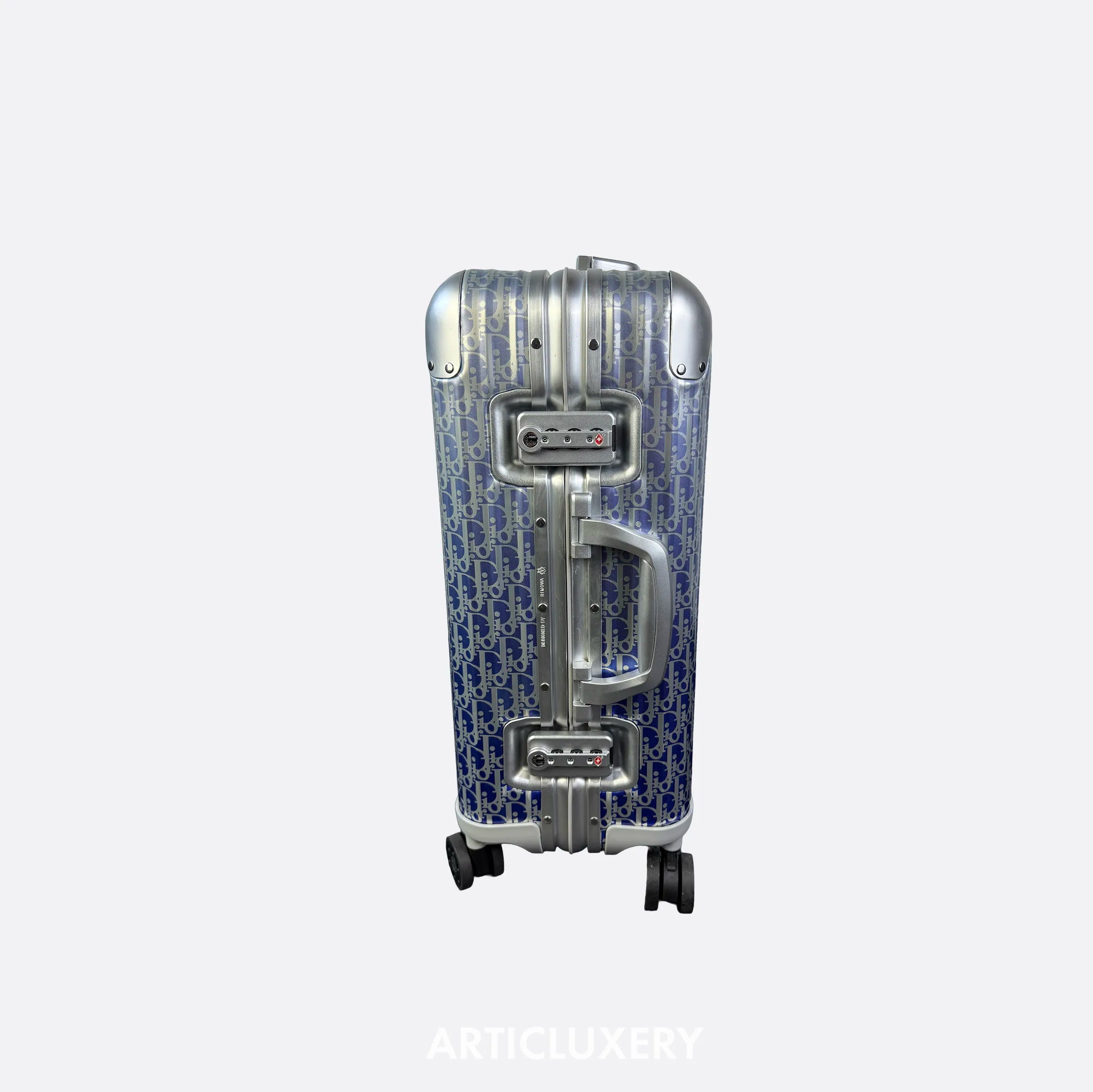 Dior x Rimowa Cabin Suitcase – Blue Oblique Aluminium Carry-On (21")