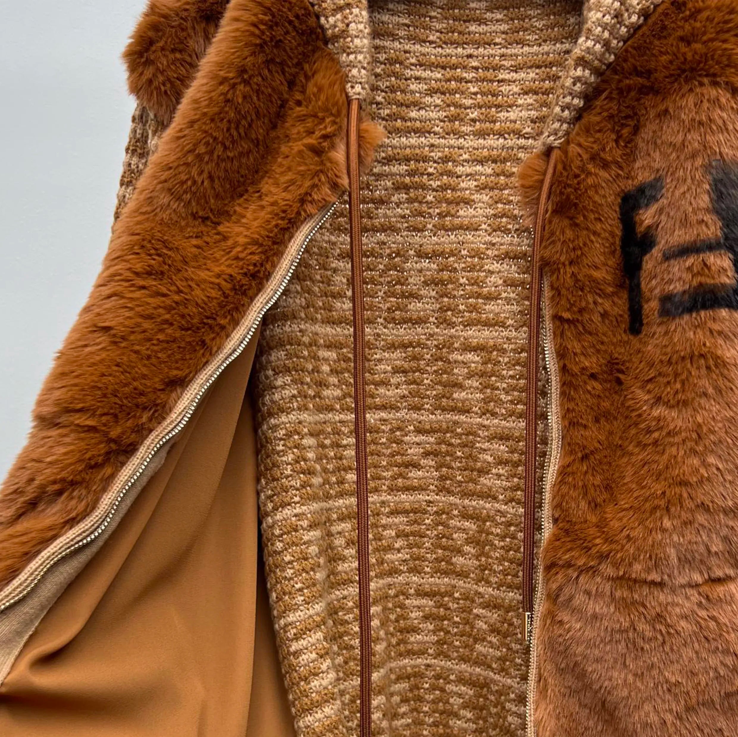 Fendi Green mink and cashmere jacket