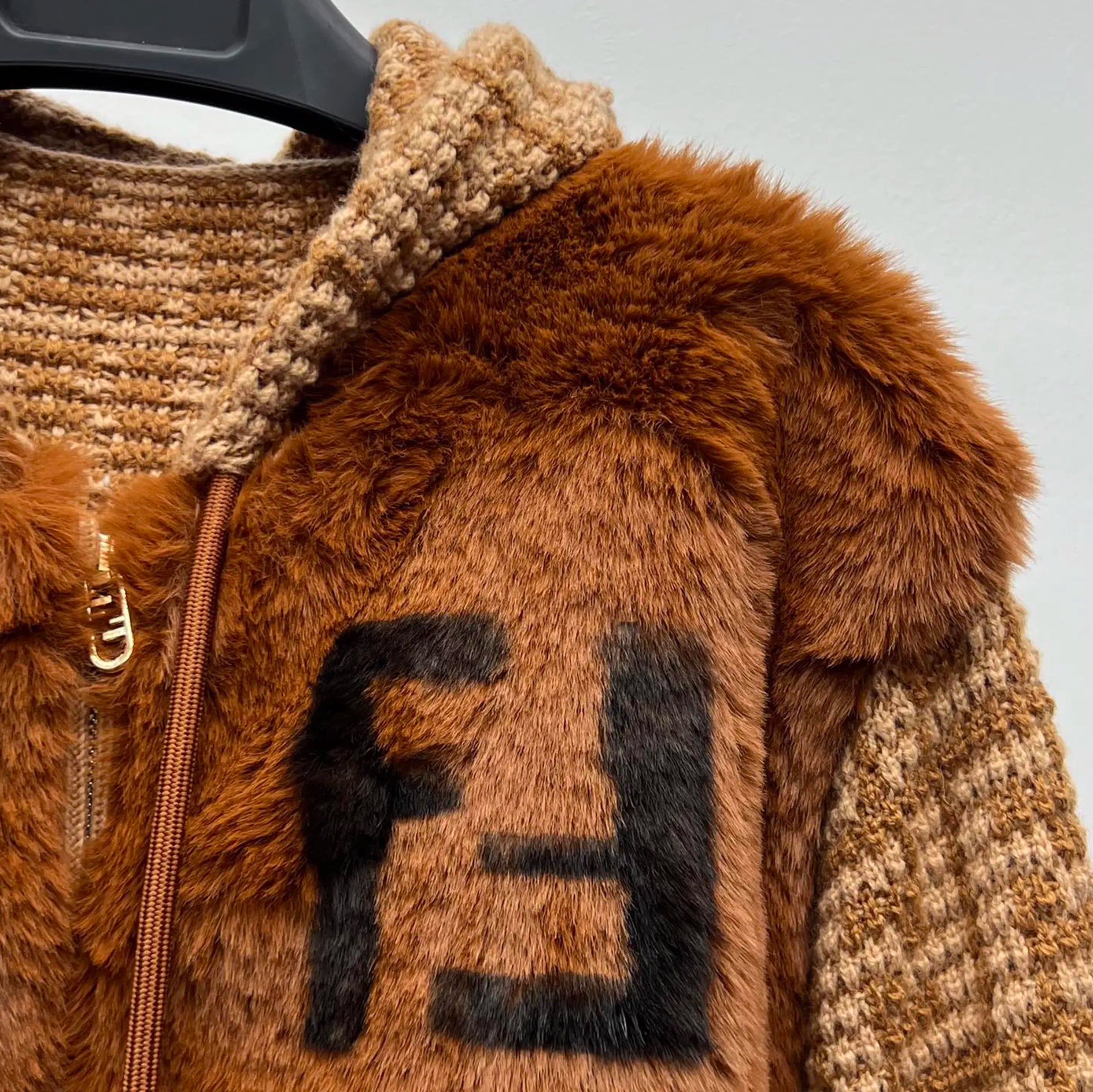 Fendi Green mink and cashmere jacket