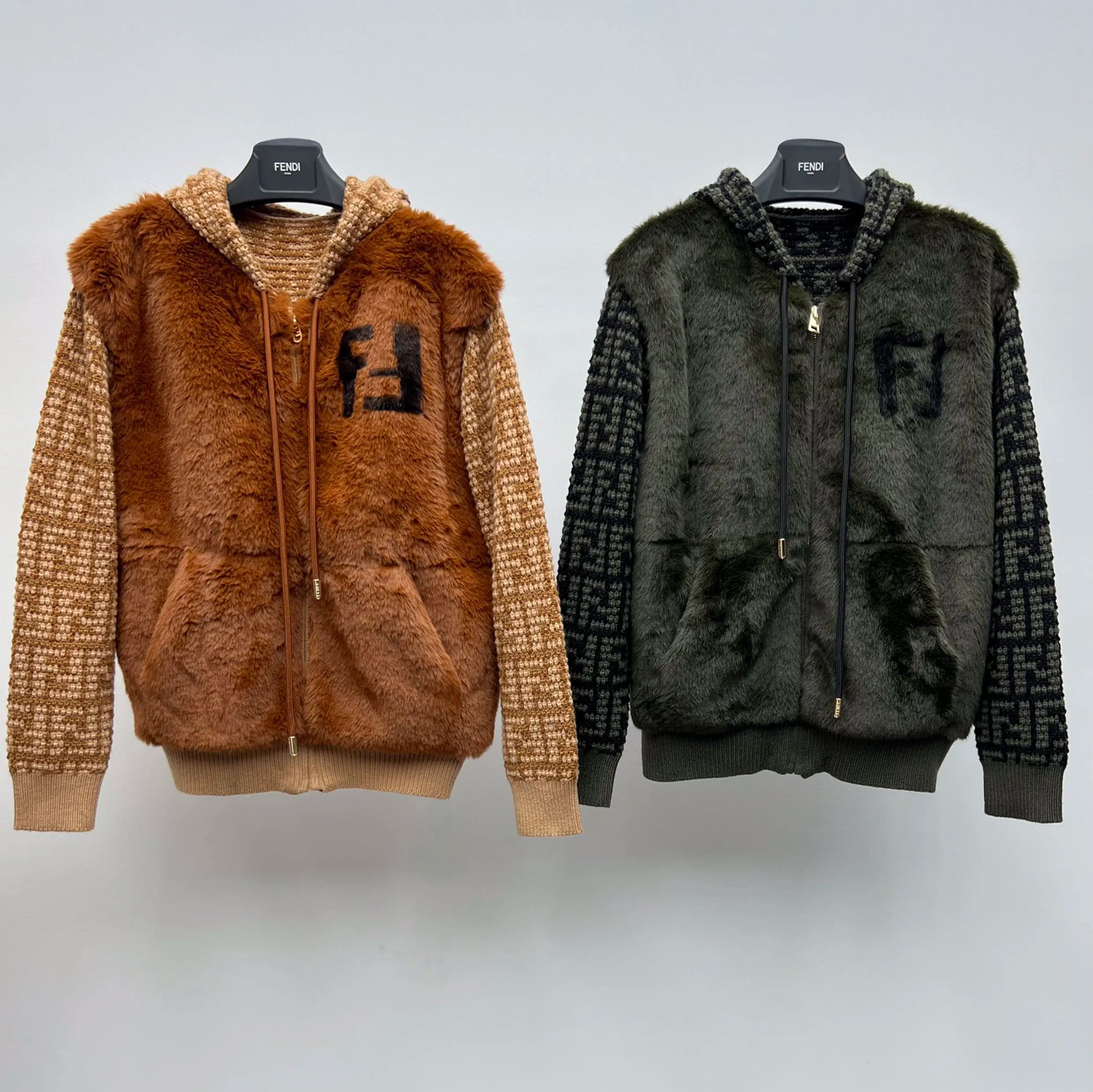 Fendi Green mink and cashmere jacket