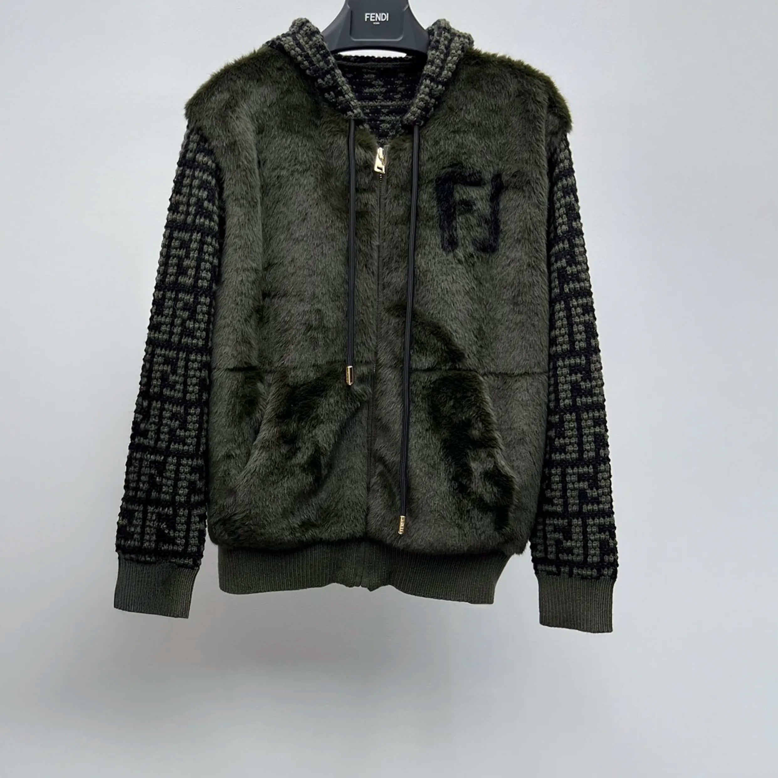 Fendi Green mink and cashmere jacket