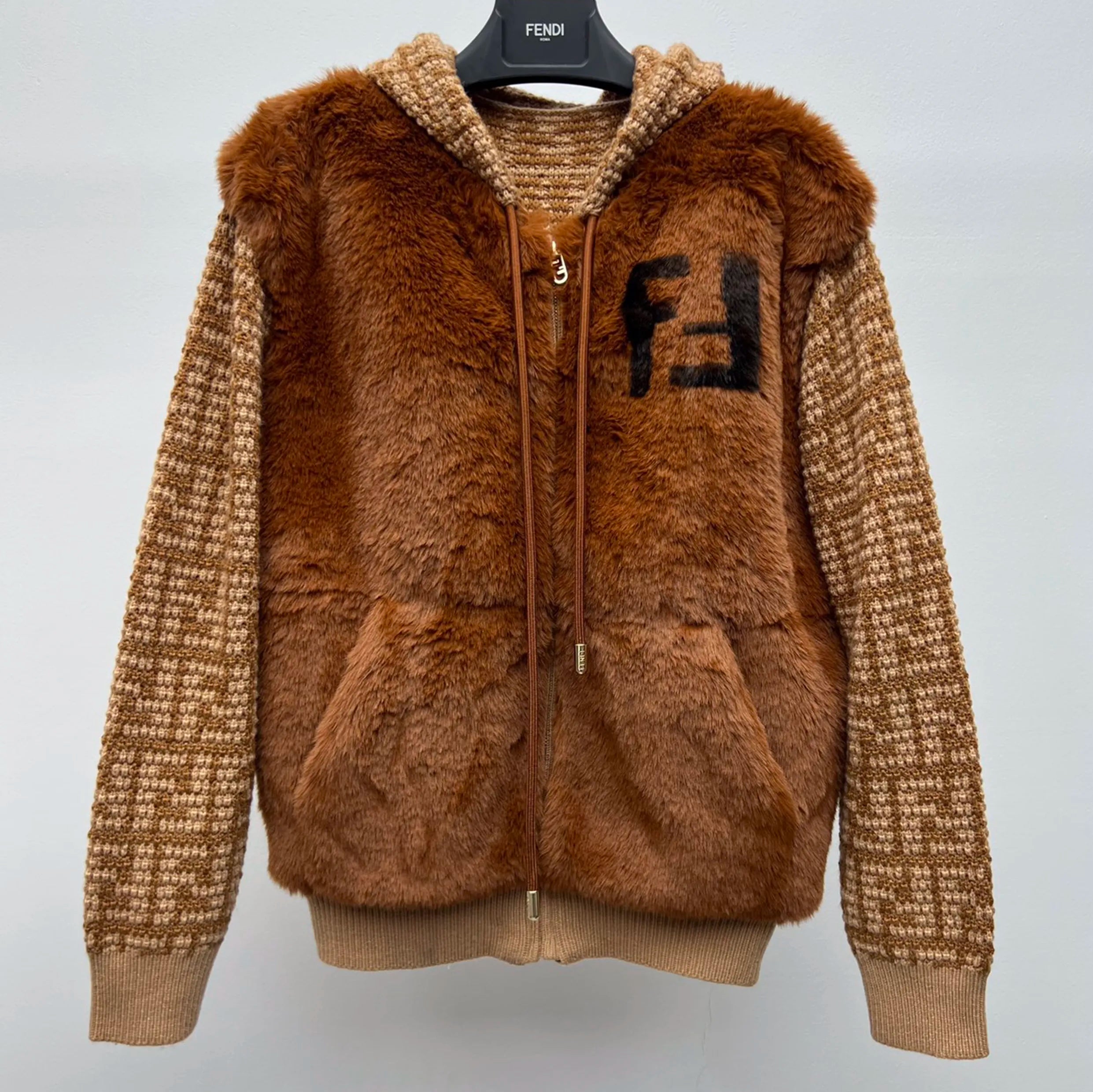 Fendi Green mink and cashmere jacket