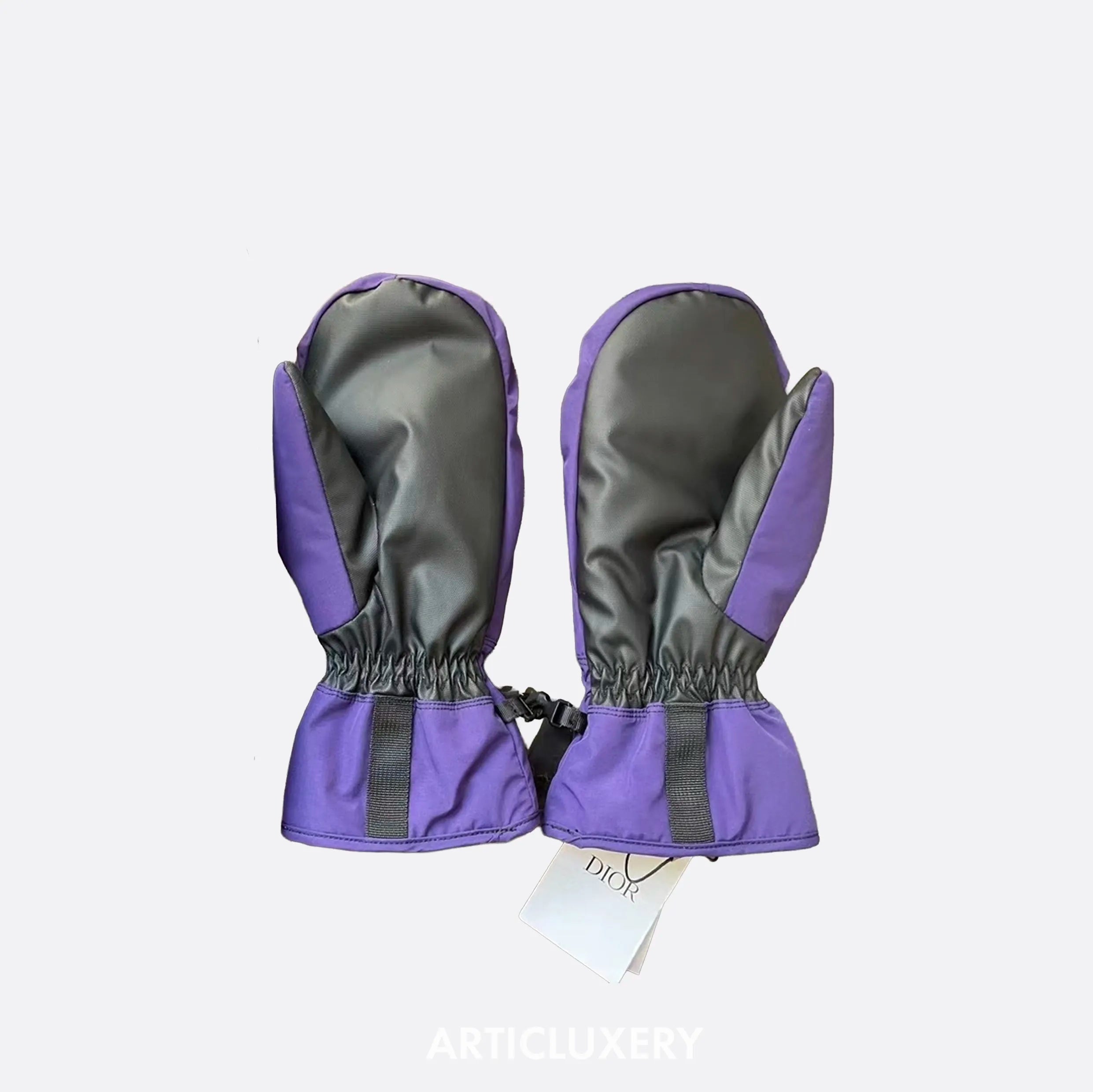 Dior Ski Mittens – Purple & Gold