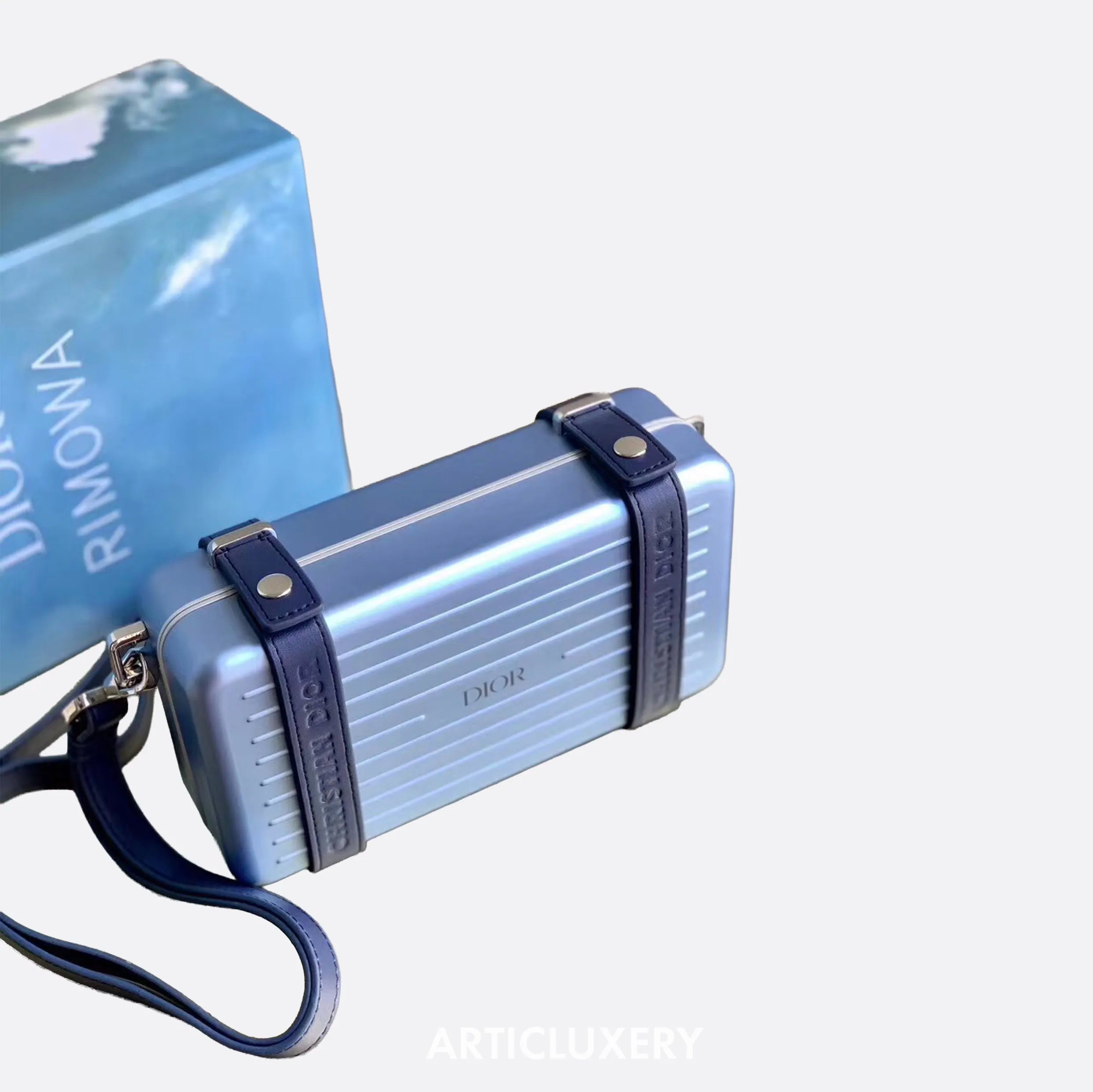 Dior x Rimowa Clutch Blue Articluxery