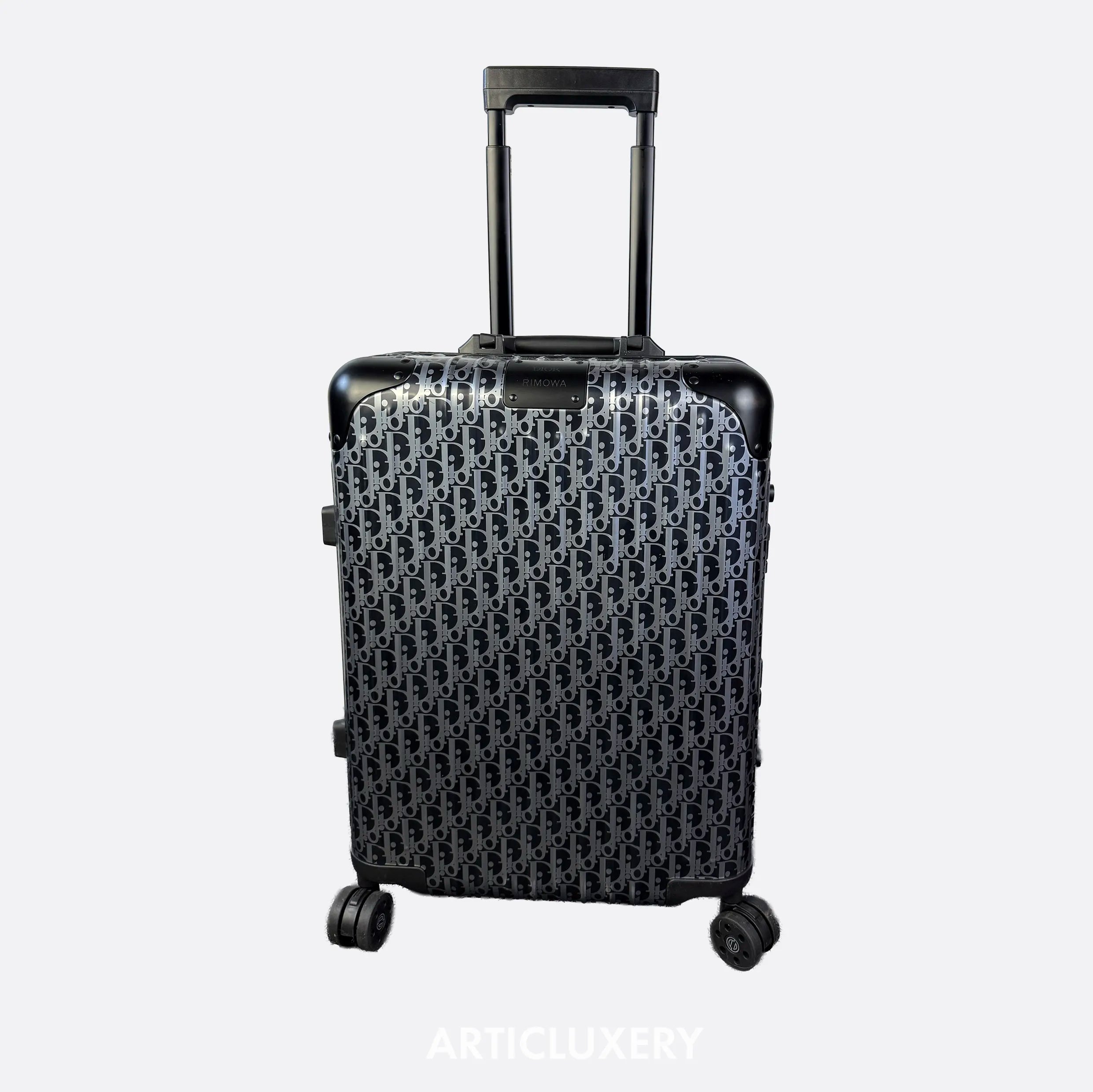 Dior x Rimowa Cabin Suitcase – Black Oblique Aluminium Carry-On (21")