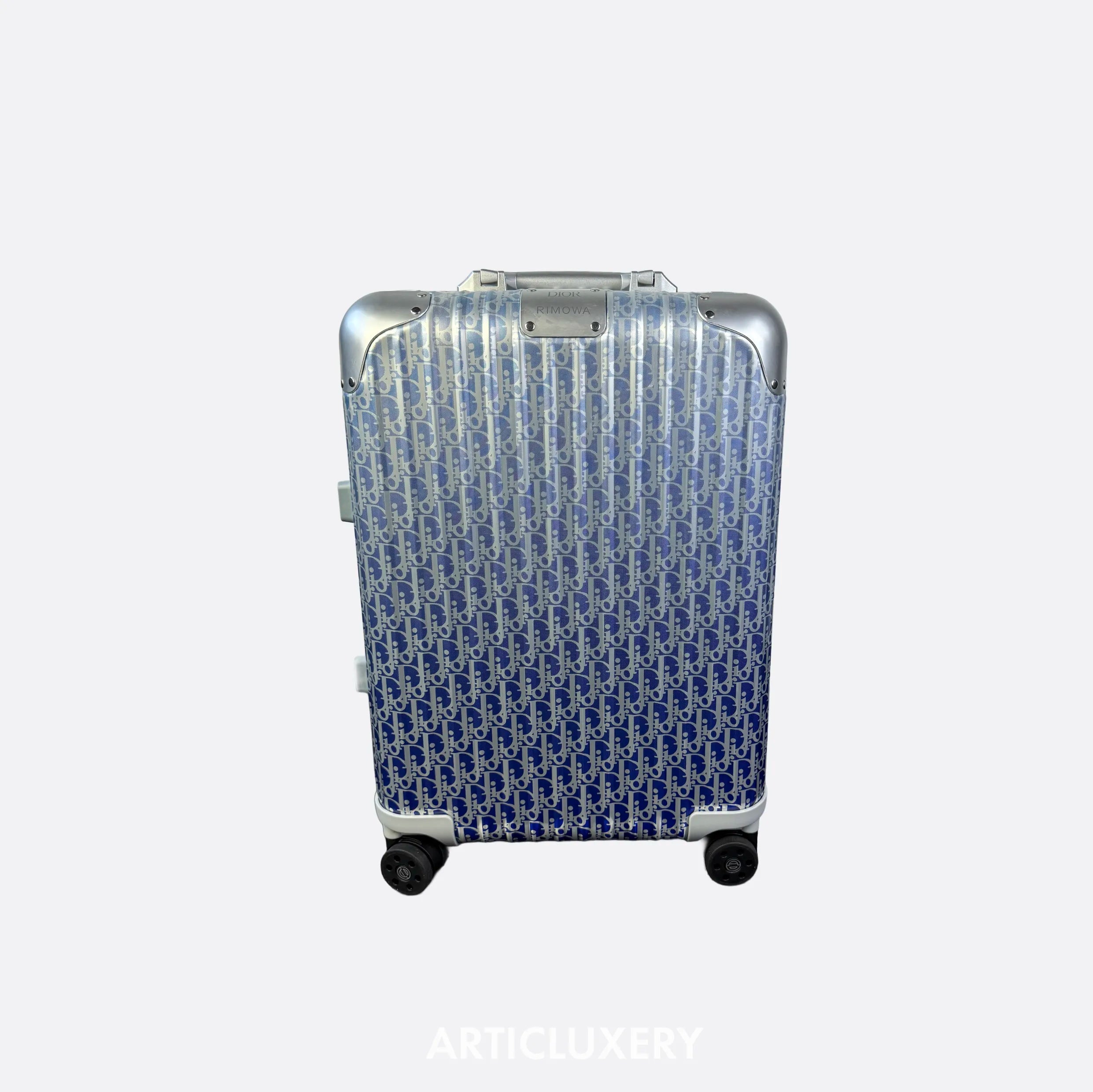Dior x Rimowa Cabin Suitcase – Blue Oblique Aluminium Carry-On (21")