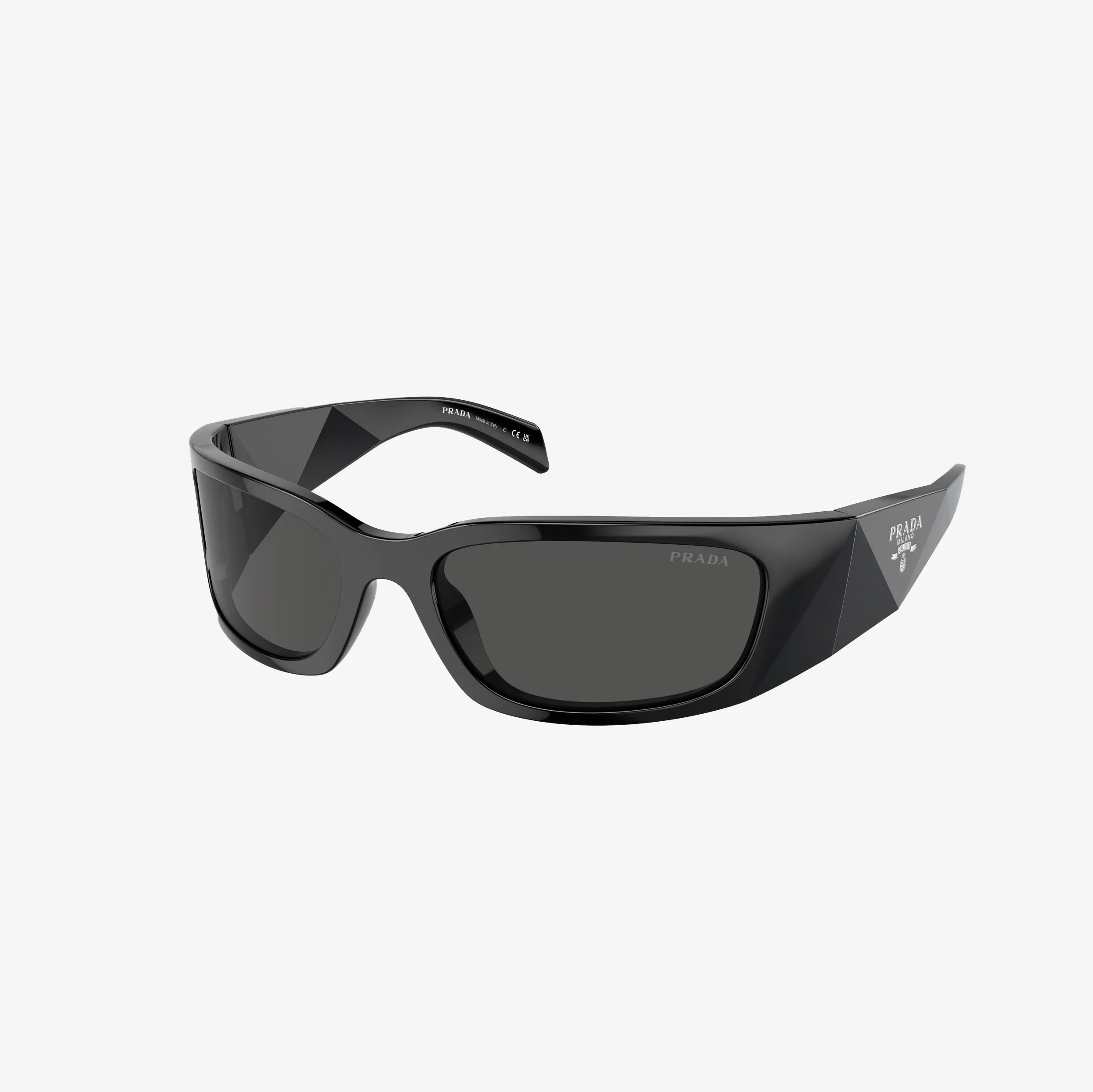 Prada PR A19S Sunglasses – Sport Shield Frame in Glossy Black