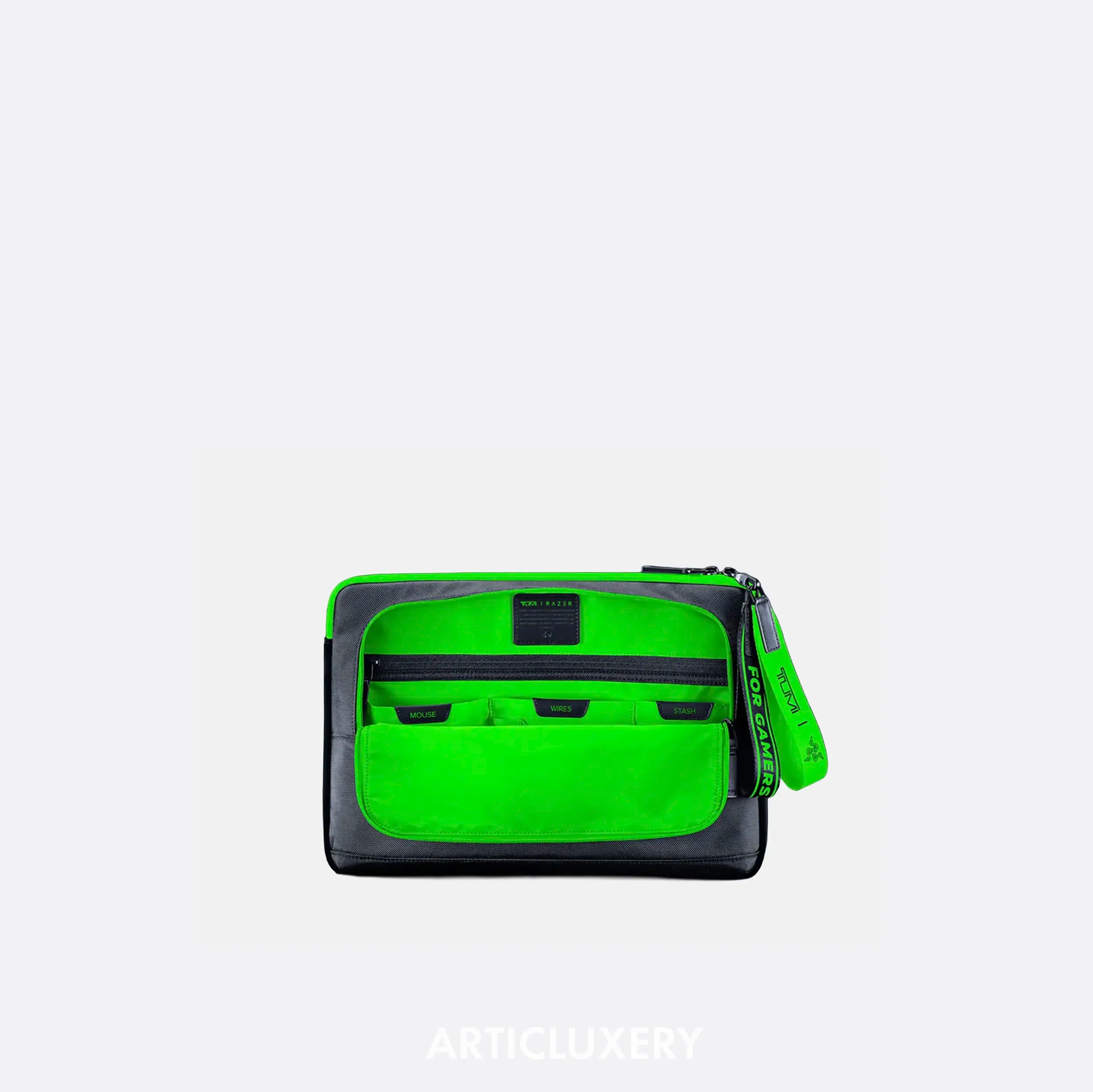 TUMI x Razer 15" Laptop Sleeve – Black & Neon Green