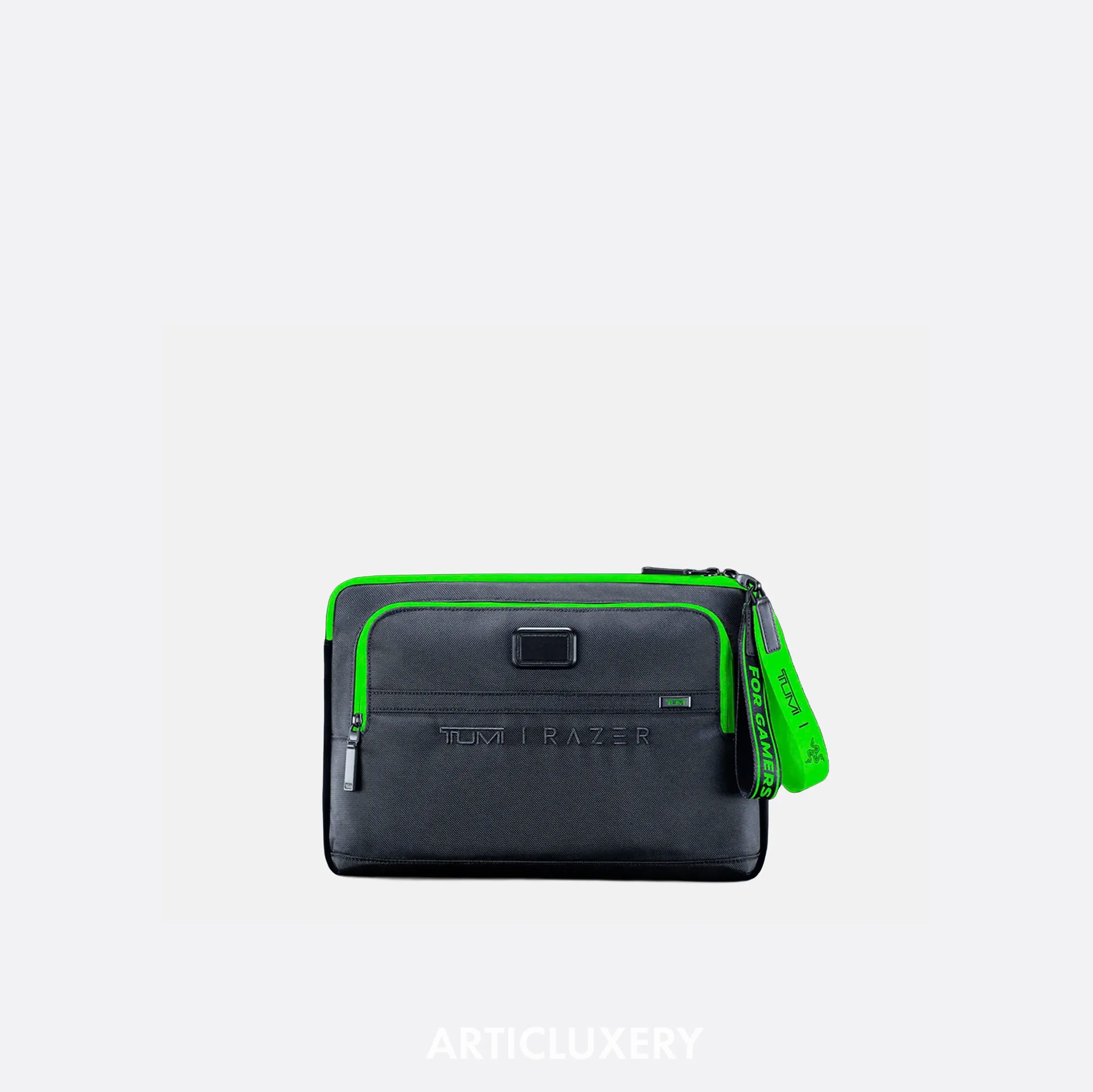 TUMI x Razer 15" Laptop Sleeve – Black & Neon Green